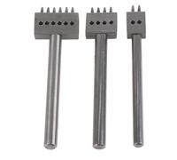 3PCS Spacing Punch Tool Set, Leather Hole Puncher for DIY Craft, Belt Punching Tool with Sharp Steel Tips, Even Hole Spacing for Leatherworking and Engraving (Spacing 5mm (2+4+6))
