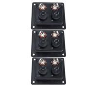 3pcs Speaker Terminal Panel Rear Mount Connector Plate for Live Events | Black Plastic Body, Modular Rows and Color Coding, Screw-tightened Setup for Professional Audio Layouts