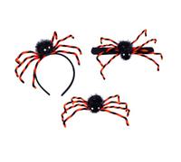3pcs Spider Shaped Halloween Brooch in Cloth for Parties | Black and Red Colour Options, Fine Workmanship, Easy to Wear, Comfortable Fit for April Fool's Day Events