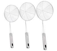 3PCS Spider Strainer, 6, 6.7, 7.5 Inch Stainless Steel Skimmer Spoon, Strainer Ladle with Long Handle, Hanging Mesh Sieves for Cooking Frying Noodles Dumplings Spaghetti Pasta Spider