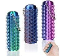 3PCS Spiky Grippie Stim Keychains Spiky Roller Fidget Stim Fidget Keyring Silent Fidget Toy for Adults Relax & Focus Stress Relief Novelty Gifts for Work and Study