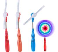 3Pcs spin-ning Light Up Toy, Fun LED Light Up spin-ning Wand With Music, Night Group Activities Colorful Pinwheel For Kids Birthday Party Favors, Christmas Yard Park Lawn Backyard(Random Color)