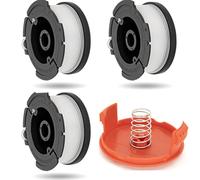 3pcs Spool Trimmer Spool & Line Compatible with Black Decker Replace AF-100 ST5530-GB GLC3630L20-GB STC1820PC-GB BESTA530-GB BESTA525-GB (with 1 Cap,1 Spring)