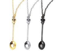 3Pcs Spoon Necklaces Set, Antique Style Spoon Necklace Jewelry Accessory for Party Favors