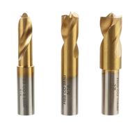 3pcs Spot Weld Drill Bits Set High Speed Welder Steel Hss Tip Titanium Coated Cutter Cobalt Welding Remover Work Twist Drill Bit Tools Equipment Accessories 6.5mm 8mm 10mm 1/4in 5/16in 3/8in Golden
