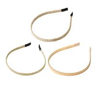 3pcs Spring Metal Headband in Golden Finish for Lady Women