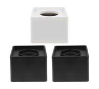 3pcs Square Abs Microphone Logo Flag Station for Interview Use | Portable Quick-fit Design, 2.75x1.97 in Cube Profile, Indoor Broadcast Setup for News Reporters