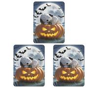 3Pcs Square Big Pumpkin Printed Hanging Fragrance Scented Cards Air Fresheners Aromatherapy Tablets for Car Bedroom Wardrobe Shoe Cabinet Travel
