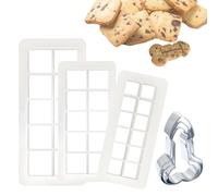 3PCS Square Cookie Cutters and 3PCS Funny Baking Biscuits DIY Stainless Steel Cookie Cutter, Kit with 3 Different Sizes Biscuit Cutters for Baking, Square Shape Cake Biscuit Cutter Set for Fondant Bak