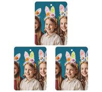 3Pcs Square Homemade Easter Hat Printed Hanging Fragrance Scented Cards Air Fresheners Aromatherapy Tablets for Car Bedroom Wardrobe Shoe Cabinet Travel
