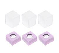 3pcs Square Magnetic Paper Clip Holder, Purple Plastic Desk Container