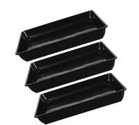 3pcs Square Plant Saucer, Pp Rectangle Pot Tray for Plants, Black