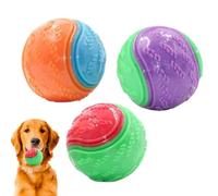 3Pcs Squeaky Dog Ball, Dog Teeth Cleaning Toys, Puppy Chew Toys For Teething, Pet Training Ball, Interactive Play Balls For Relieving Anxietys, Boredom, Playing, Training, Interacting, Random Color