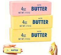 3Pcs Squishy Butter Stick, Butter Squishy Sensory Set, Desk Focus for Office Use, Three Piece Set with Yellow and Pink Butter Bars, Portable Soft Companion for Various Settings
