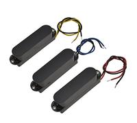 3Pcs SSS Single Coil Closed Pickups Set Neck/Middle/Bridge for Fender Srtat SQ Electric Guitar Parts Replacement (Black)