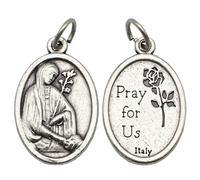 3Pcs St Catherine of Siena Medal Catholic Pendant Charm, Double Sided | Alloy Oval Medal With Jump Ring, Italy Marking For DIY Necklace Bracelet Religious Gift For Nurses Believers