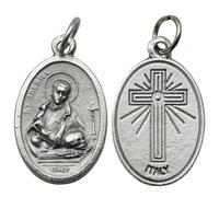 3Pcs St Gabriel Possenti Oval Medal Religious Pendant Charm with Jump Ring | Double Sided Holy Medal, Saint Image on Front, Radiant Cross on Back, Italian Marked Devotional Jewelry for DIY Rosary & Gift