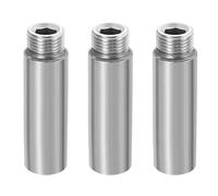 3PCS Stainless Steel 4-Point Extension Shower Hose Connector, Internal and External Thread Direct Shower Head Extension Arm, Faucet Angle Valve Extension Plumbing Fittings.