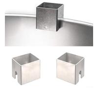 3pcs Stainless Steel BBQ Spacer Stands for Fire Plate, 5x5x5cm Square Grill Mat Bracket to Create 2.5cm Distance, Fit for Outdoor Barb