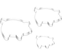 3Pcs Stainless Steel Biscuits Cutters Cartoon Pig Shaped Cookie Cutters DIY Baking Utensils Cookie Cutting Moulds for Baking, Easter Cookie Cutters, ToolAccessories