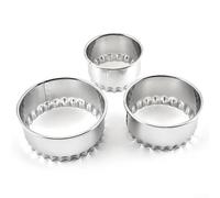 3PCS Stainless Steel Crinkle Scone Cookie Cutters for Home Kitchen Baking DIY Cake Decoration Round Biscuit Cutters