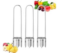 3Pcs Stainless Steel Fruit & Vegetable Corer Tool - 3-in-1 Apple, Cherry Pitter & Pepper Remover | Easy Grip Handheld Core Remover for Kitchen