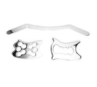 3pcs Stainless Steel Gua Sha Scraping Plate Body Massage Tools Mirror Polished Surface for Neck Shoulder Back Legs Hands Massage Relief Fatigue Durable Ergonomic Handle