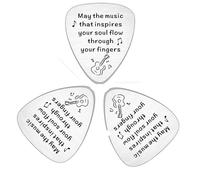 3Pcs stainless steel guitar plectrums guitar pick Guitar Pick Gifts for Guitarist Teacher Gift Music Student Graduation Gift Christmas Birthday Gifts May The Music That Inspires Your Soul