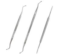 3PCS Stainless Steel Ingrown Toenail Tool Set - Double Ended Cuticle Set and Metal Nail File for Toenail Care, Podiatrist Preferred Kit for Removing Debris and Cleaning Nail Grooves