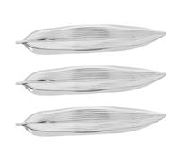 3pcs Stainless Steel Leaf Chopstick Rest Holder with Willow Groove | Minimalist Japanese Inspired Design, Hygienic Utensil Elevation, Smooth Surface for Forks and Silverware