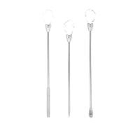 3Pcs Stainless Steel Nail Art Stirring Rod Spatula Picker Set Professional DIY Manicure Tools for Mixing Polish Glitter and Decorations (Transparent)