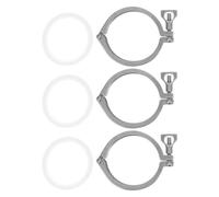 3pcs Stainless Steel Pipe Clamp with Quick Connect Heavy Duty Hold | Silver Finish, Reliable Stable Grip for Plumbing and Mechanical Use, Clean Applications, Mounting Support
