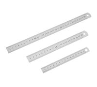 3Pcs Stainless Steel Ruler Set - 6 8 12 inch, Metric & Imperial, for School, Office, Home, Engineer, Craft