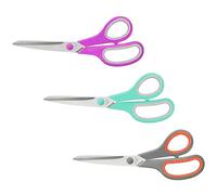 3Pcs Stainless Steel Scissors 8.5Inch Ergonomic Rubber Handle Tailoring Shears for Household Sewing Offices Crafting Scissors