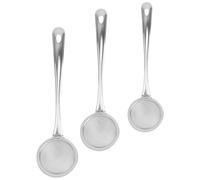3pcs Stainless Steel Skimmer Spoon with Long Handle | Precise Filter Screen, Fast Draining, Heat-proof Design, Smooth Polished Surface, Easy Cleanup, for Vegetables and French