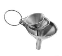 3PCS Stainless Steel Small Funnels with Long Handles for Use with Oils, Juices, and Spirits in For Kitchen and Hip Flask, Design for Easy Pouring (A)