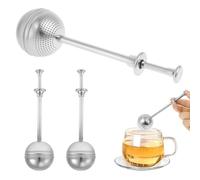 3Pcs Stainless Steel Tea Infuser Strainer,Reusable Fine Mesh Tea Ball Filter with Long Handle Easy to Use for Drinking