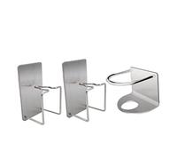 3Pcs Stainless Steel Wall Mounted Toothbrush Holder, Punch Free | Toothpaste Storage Rack, Portable Hanging Organiser, Space Saving for Restroom and Kitchen, Silver Finish