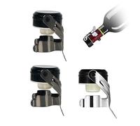 3pcs Stainless Steel Wine Bottle Stoppers, Reusable Wine Bottle Sealer, Food Grade Silicone Wine Bottle Stoppers, Suitable for Sealing Wine, Champagne
