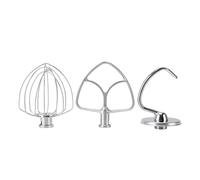 3Pcs Stand Mixer Attachment Set, Stainless Steel Flat Beater Dough Hook Wire Whip, Tilt Head Stand Mixer Accessories for Kitchen, Compatible with Most Stand Mixers, Heavy Duty Mixi
