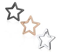 3pcs Star Carabiner Clip, Zinc Alloy Star-Shaped Keychain Clip Spring Snap Key Holder Keyring Hooks Keychain Clasp for Traveling Campling Hiking Fishing Outdoor Accessories (3 Colors)