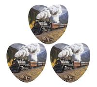 3PCS Steam Locomotive Train Car Air Freshener Hanging Scented Cards Cute Black Car Fresheners Long Lasting New Cars Scents for Women Men Natural Air Freshener with Lanyard Automotive Freshies