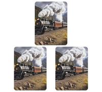 3PCS Steam Locomotive Train Car Air Freshener Hanging Scented Cards Cute Black Car Fresheners Long Lasting New Cars Scents for Women Men Natural Air Freshener with Lanyard Automotive Freshies