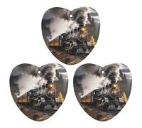3PCS Steam Train Car Air Freshener Hanging Scented Cards Cute Black Car Fresheners Long Lasting New Cars Scents for Women Men Natural Air Freshener with Lanyard Automotive Freshies
