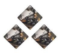 3PCS Steam Train Car Air Freshener Hanging Scented Cards Cute White Car Fresheners Long Lasting New Cars Scents for Women Men Natural Air Freshener with Lanyard Automotive Freshies