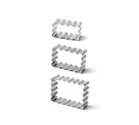 3Pcs Steel Biscuit Mold Wave Rectangle/Square Geometric Cookie Cutter Cake Decoration Fondant Baking Mold Wedding Cookie for Set Scalloped Fluted Cutt Cutter,Rectangular Cutter,Multi