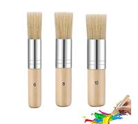 3PCS Stencil Brush Natural Wooden Bristle Stencil Brushes Set Wooden Bristle Oil Painting Brush for Acrylic Painting Oil Painting Watercolor Painting Stencil Project Card Making and DIY Art Crafts