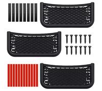 3Pcs Storage Nets for Campervans with Screws & Adhesive Tape, Campervan Storage Nets 26x12cm Elastic Mesh Net for Phone Toiletry Water Bottle Black