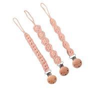 3pcs Strap Baby Soother Chain Newborns Soother Chain Baby Product Woven Teether Strap Holder Baby Clip