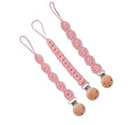 3pcs Strap Baby Soother Chain Newborns Soother Chain Baby Product Woven Teether Strap Holder Baby Clip